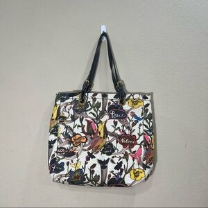 SAKROOTS Navy Spirit Desert Artist Circle Tote Coated Canvas Boho Casual Retro